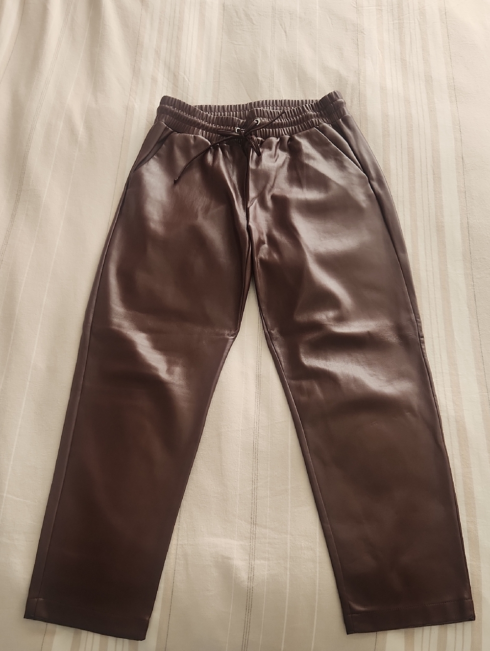 LOFT Dark Brown Faux Leather Pants